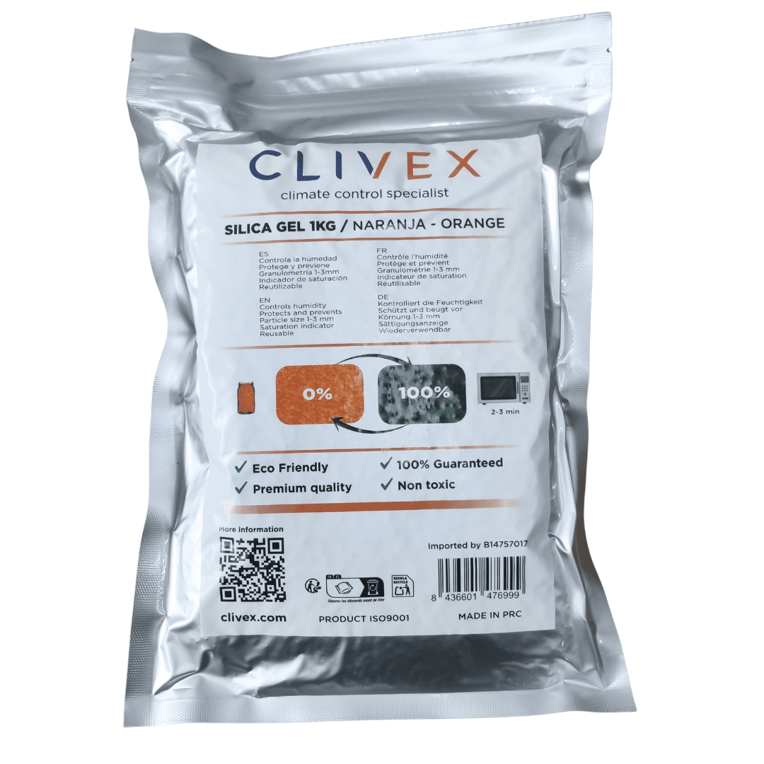 Clivex Orange Silica Gel 1–3 mm (Moisture Control) 1Kg Clivex Orange Silica Gel 1–3 mm (Moisture Control) 1Kg