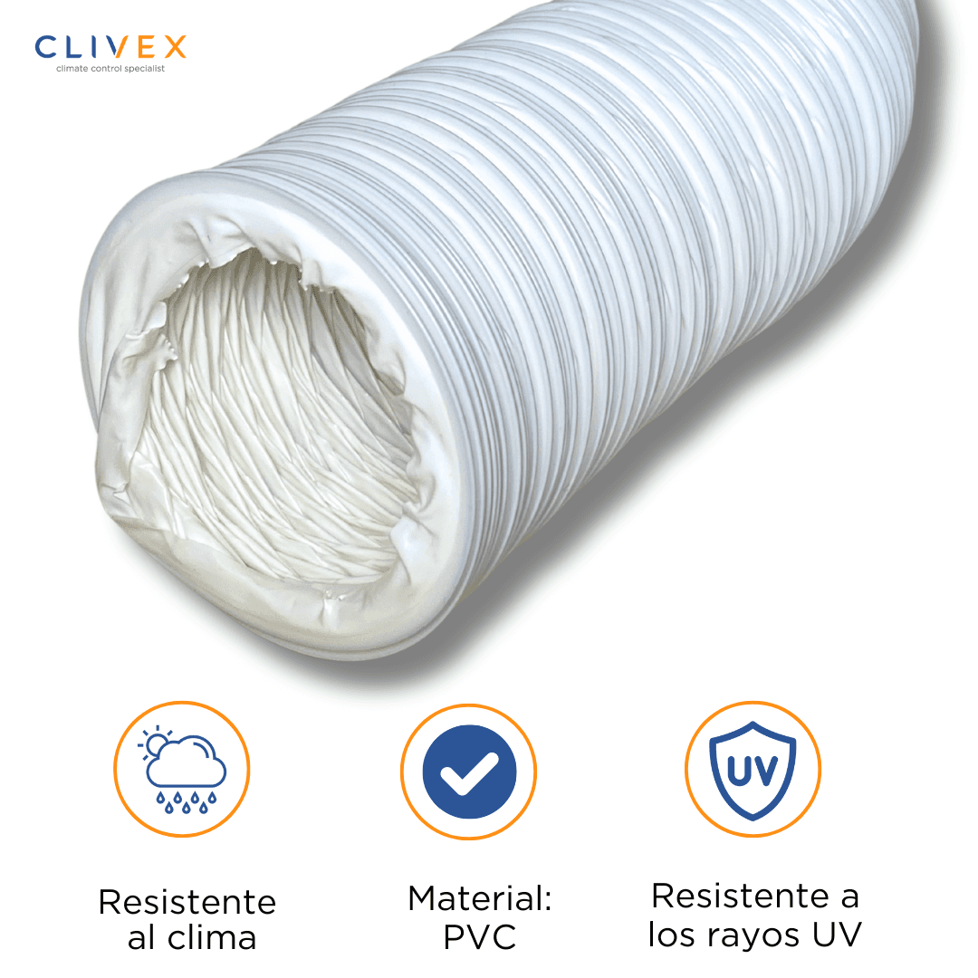 Clivex White PVC Duct 127mm (3m) Clivex White PVC Duct 127mm (3m)